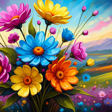 Buchetele inspirate de artă abstractă: libertate și culoare