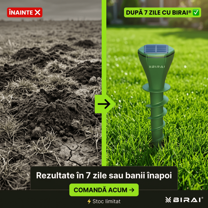 Aparat anti cartite solar pentru gazon si gradina BIRAI